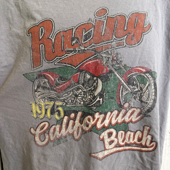 Full Tilt Racing 1975 California Beach T-Shirt Men's Small 90s Grunge Vibes gray - Picture 8 of 9